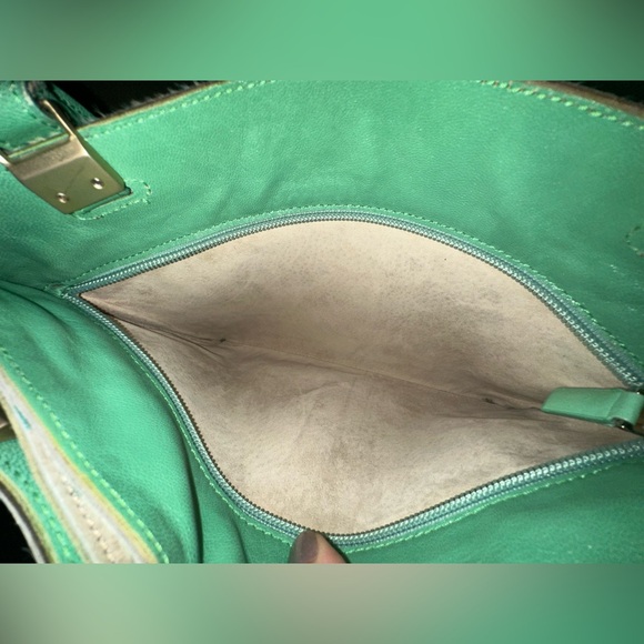 NEW Bottega Veneta animal Calf Hair and suede Teal Cream Tote Bag - Picture 11 of 11